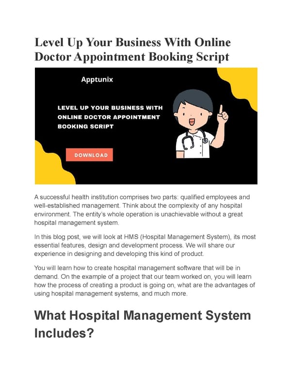 Level Up Your Business With Online Doctor Appointment Booking Script - Page 1