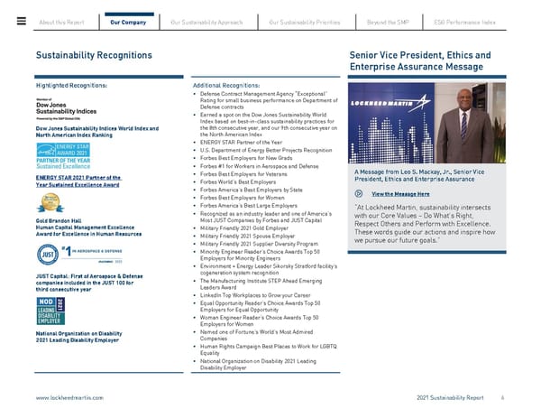 Lockheed Martin Sustainability Report - Page 6