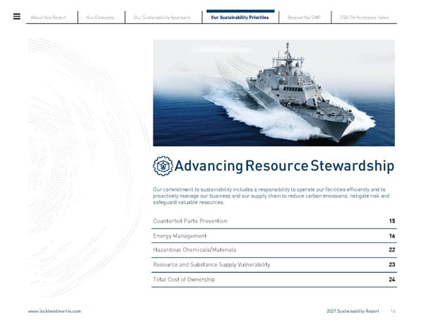 Lockheed Martin Sustainability Report - Page 14