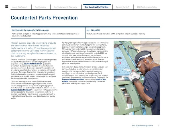 Lockheed Martin Sustainability Report - Page 15