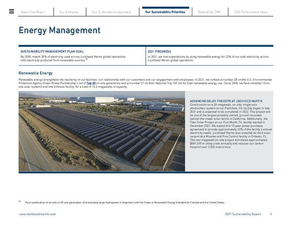 Lockheed Martin Sustainability Report - Page 18