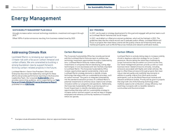 Lockheed Martin Sustainability Report - Page 20