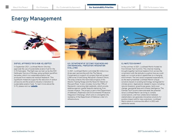 Lockheed Martin Sustainability Report - Page 21