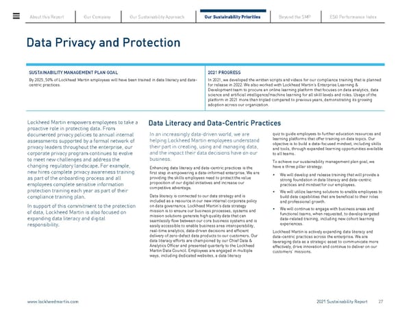 Lockheed Martin Sustainability Report - Page 27