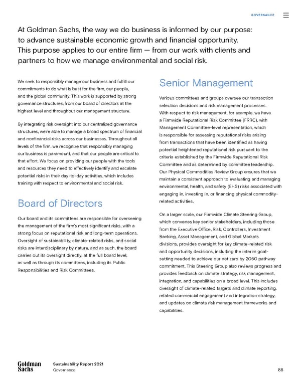 Goldman Sachs Group Sustainability Report - Page 88