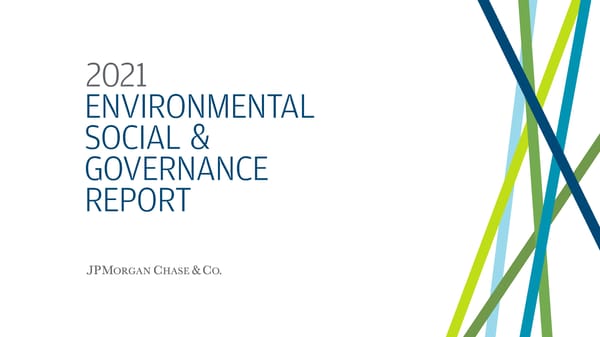 JPMorgan Chase & Co ESG Report - Page 1