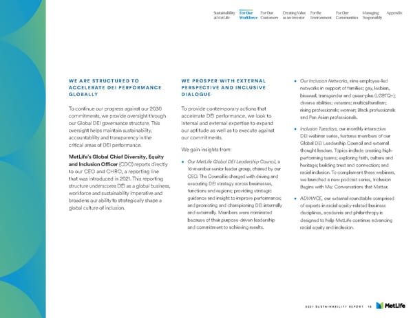 MetLife Sustainability Report - Page 20