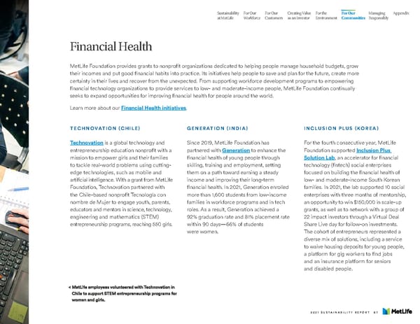 MetLife Sustainability Report - Page 69