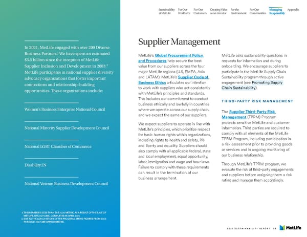MetLife Sustainability Report - Page 88