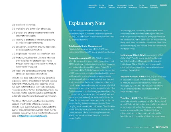 MetLife Sustainability Report - Page 151