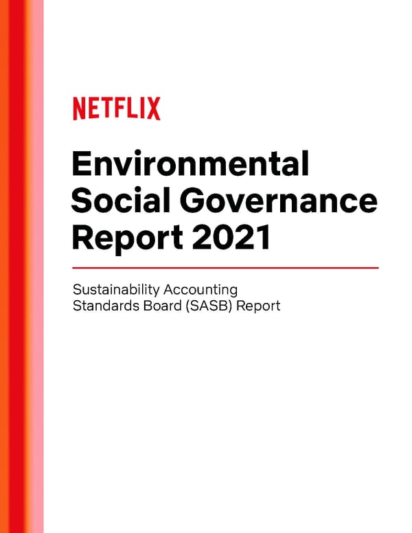 Netflix ESG Report - Page 1