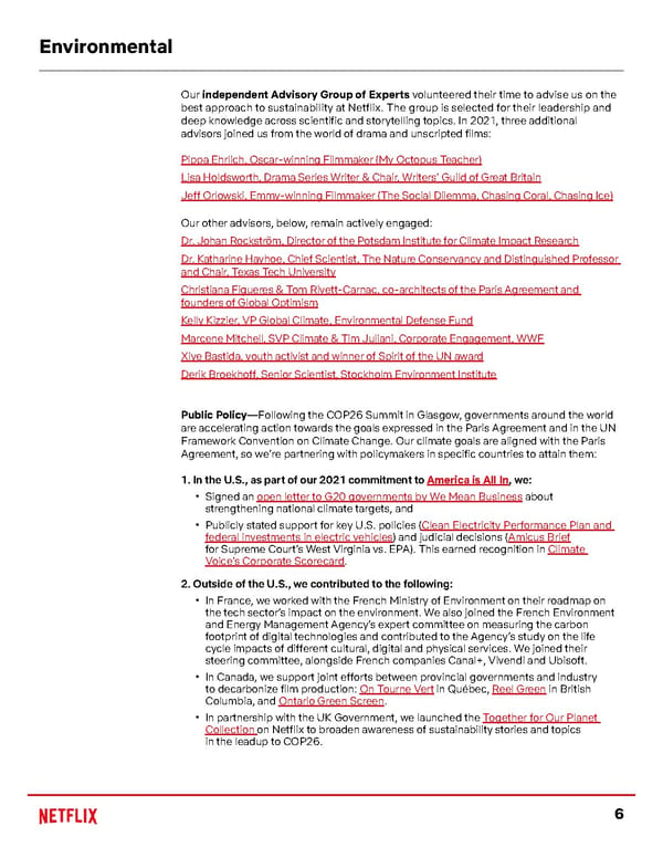 Netflix ESG Report - Page 6