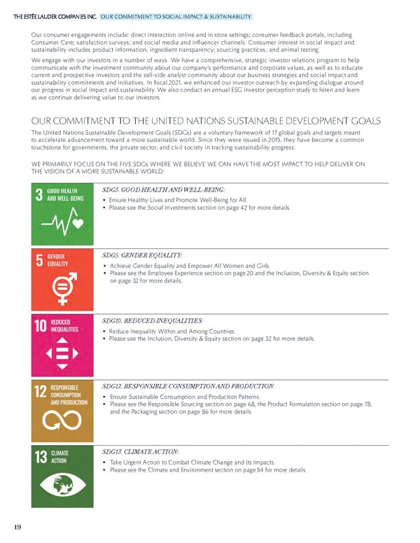 Estee Lauder Companies Sustainability Report - Page 20