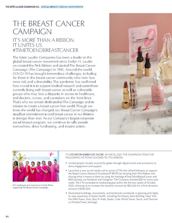 Estee Lauder Companies Sustainability Report - Page 45