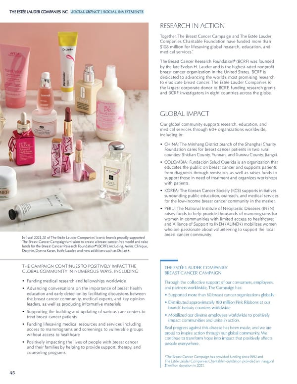 Estee Lauder Companies Sustainability Report - Page 46