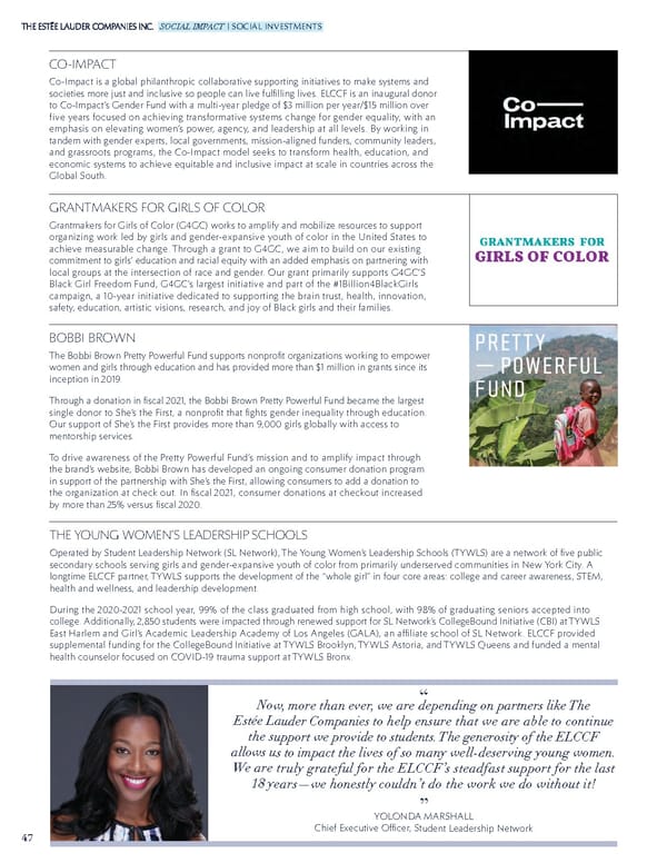 Estee Lauder Companies Sustainability Report - Page 48