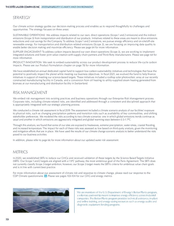 Estee Lauder Companies Sustainability Report - Page 60