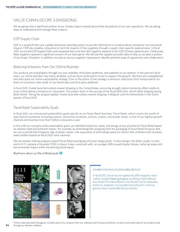 Estee Lauder Companies Sustainability Report - Page 65