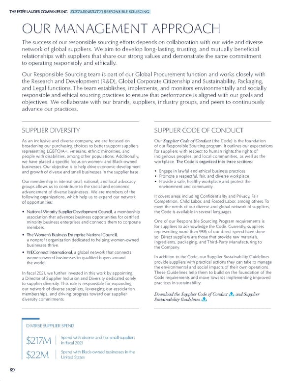 Estee Lauder Companies Sustainability Report - Page 70