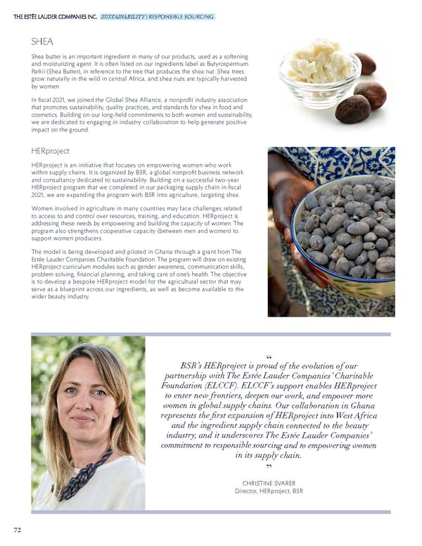 Estee Lauder Companies Sustainability Report - Page 73