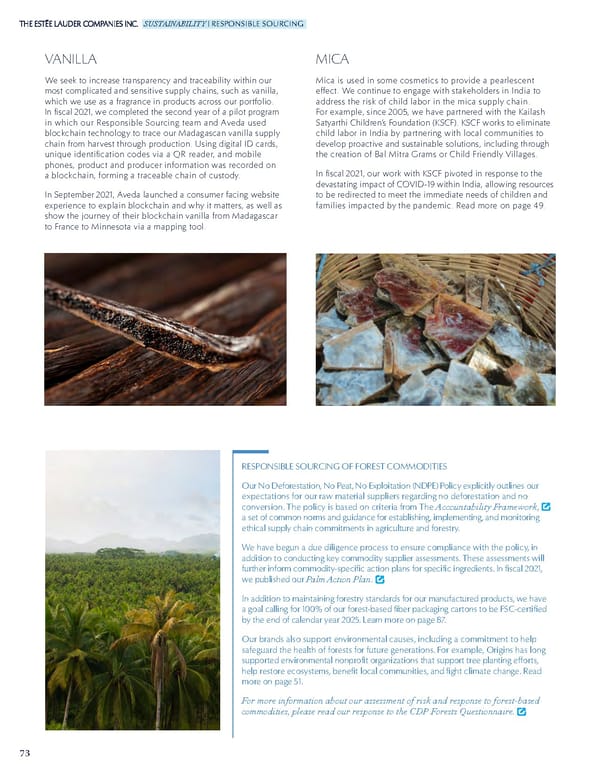 Estee Lauder Companies Sustainability Report - Page 74