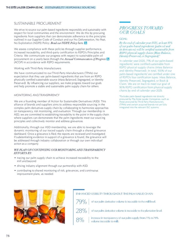 Estee Lauder Companies Sustainability Report - Page 76