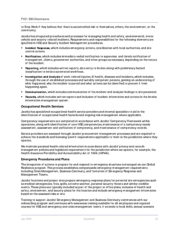 Jacobs Engineering Group ESG Disclosures - Page 46