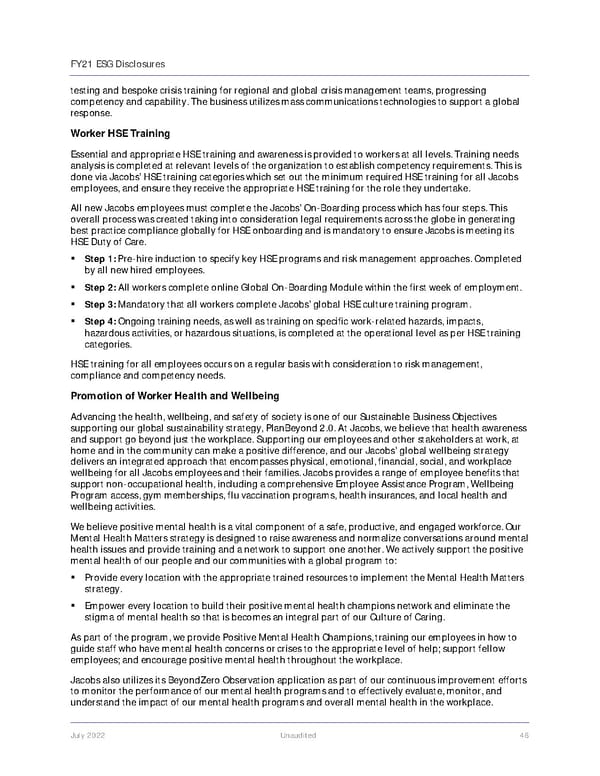 Jacobs Engineering Group ESG Disclosures - Page 47