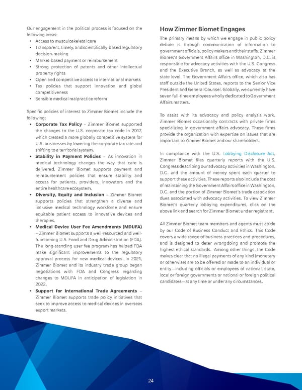 ZimmerBiomet Sustainability Report - Page 26