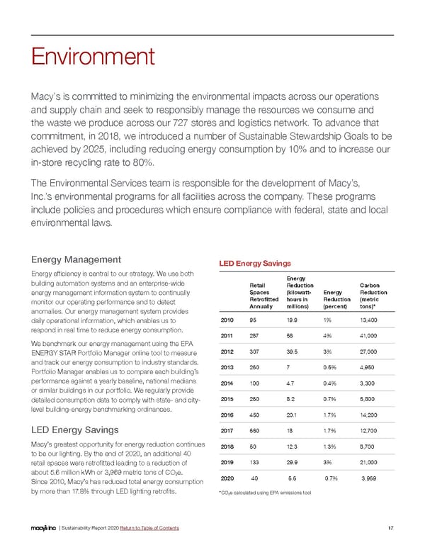 Macy's Inc. Sustainability Report - Page 17