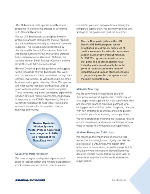 General Dynamics Sustainability Report - Page 11
