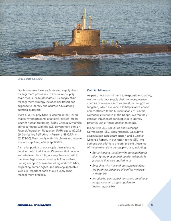 General Dynamics Sustainability Report - Page 12