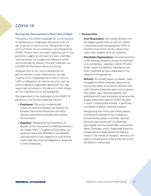 General Dynamics Sustainability Report - Page 44