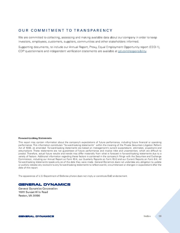 General Dynamics Sustainability Report - Page 59