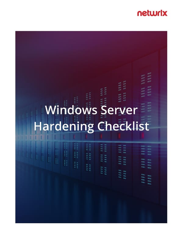 Windows Server Hardening Checklist - Page 1