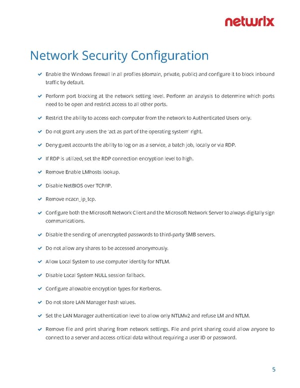 Windows Server Hardening Checklist - Page 5