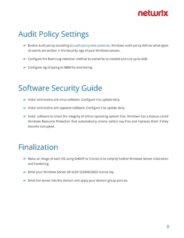 Windows Server Hardening Checklist - Page 8