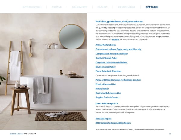 Bed, Bath and Beyond ESG Report - Page 38