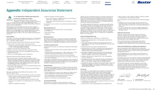 Baxter Corporate Responsibility Report - Page 58