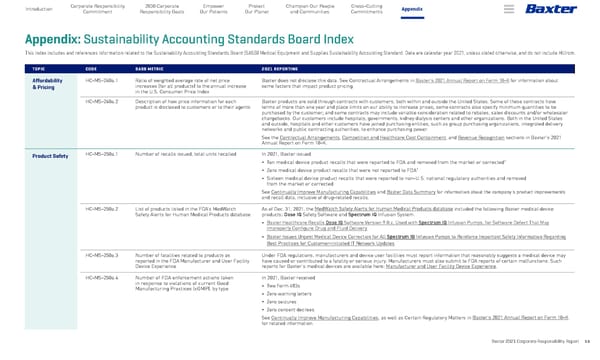 Baxter Corporate Responsibility Report - Page 59