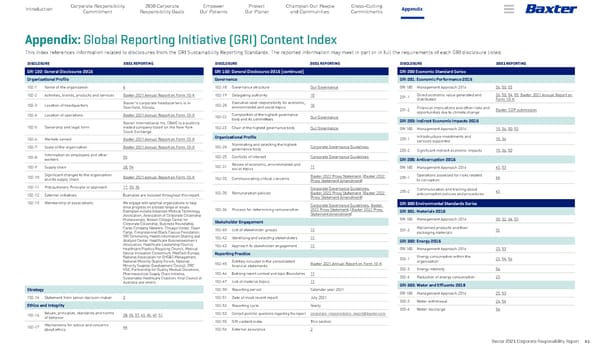 Baxter Corporate Responsibility Report - Page 61