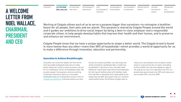 Colgate Palmolive Sustainability & Social Impact Report - Page 3