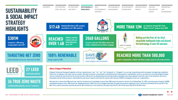 Colgate Palmolive Sustainability & Social Impact Report - Page 6
