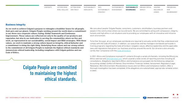 Colgate Palmolive Sustainability & Social Impact Report - Page 21