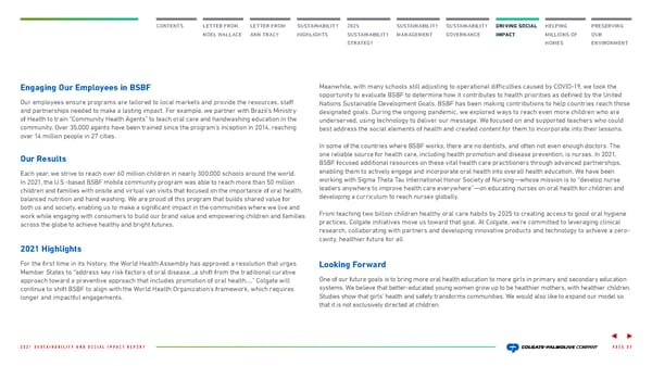 Colgate Palmolive Sustainability & Social Impact Report - Page 38