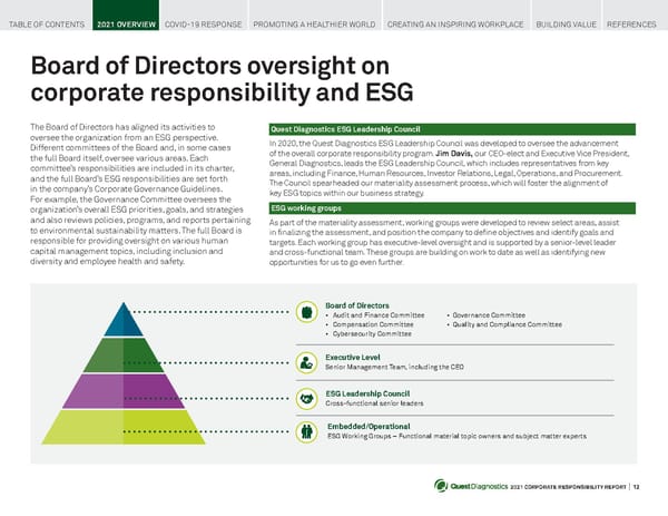 Quest Diagnostics Corporate Responsibility Report - Page 12