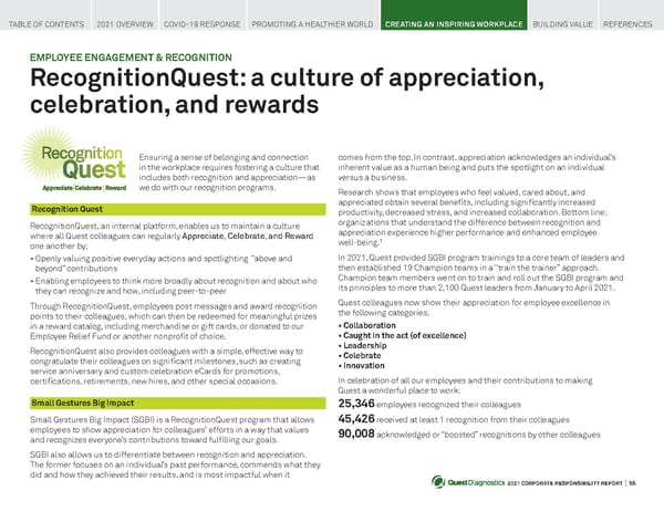 Quest Diagnostics Corporate Responsibility Report - Page 55