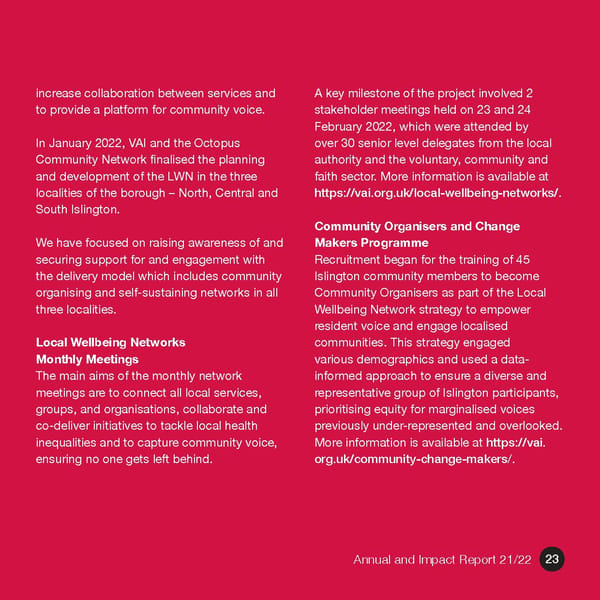 VAI Annual Impact Report 2021/22 - Page 23