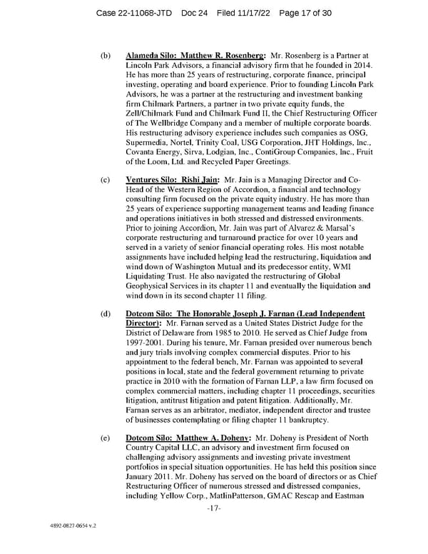 FTX Chapter 11 Petition & Pleadings - Page 17