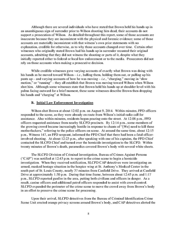 DOJ Report on Shooting of Michael Brown  - Page 8